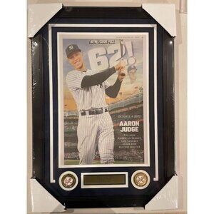 Aaron Judge 62 home runs record Framed 11x14 Newspaper New York Post NY Yankees